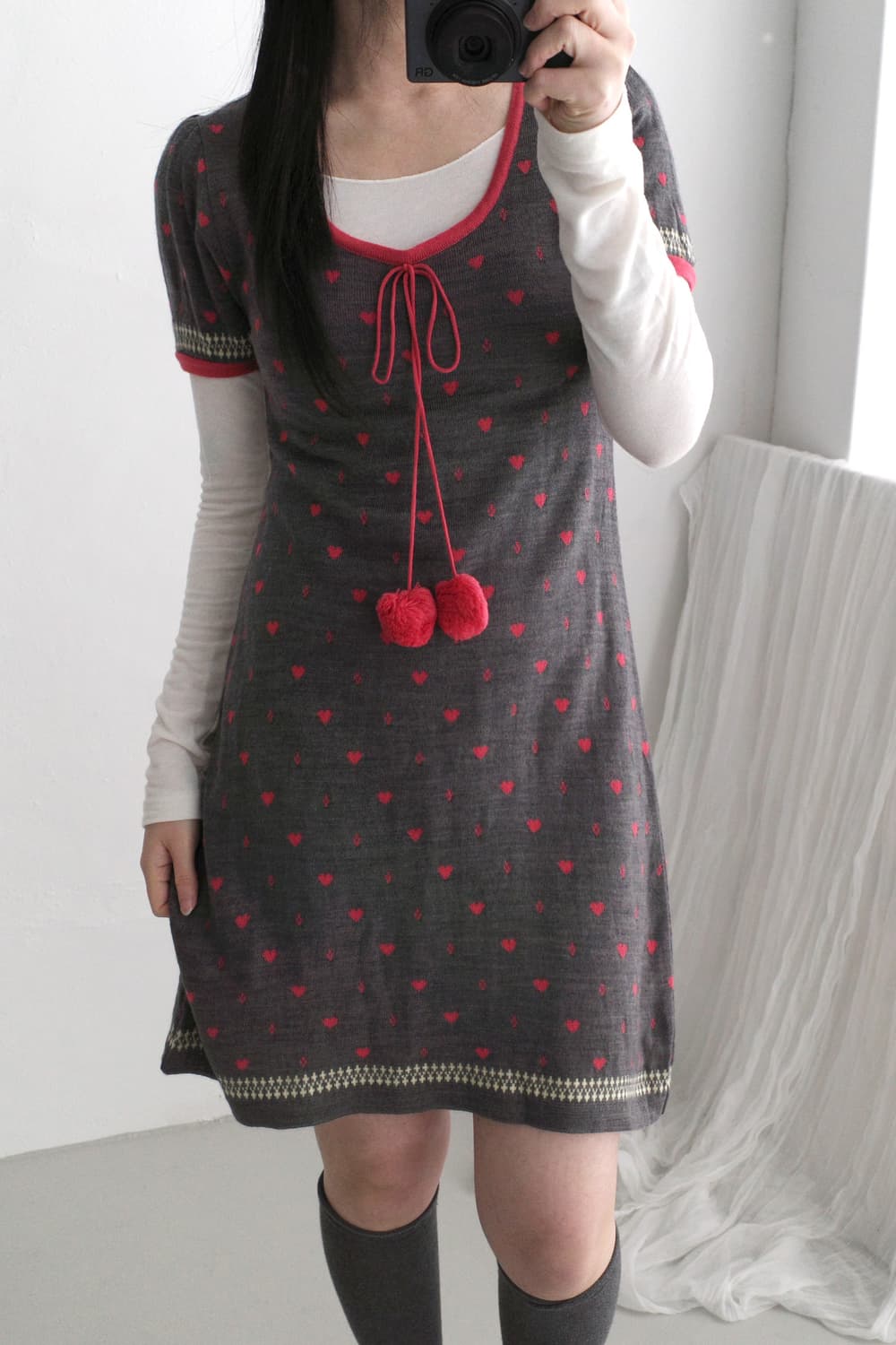 heart dot half knit one-peice 상품이미지6
