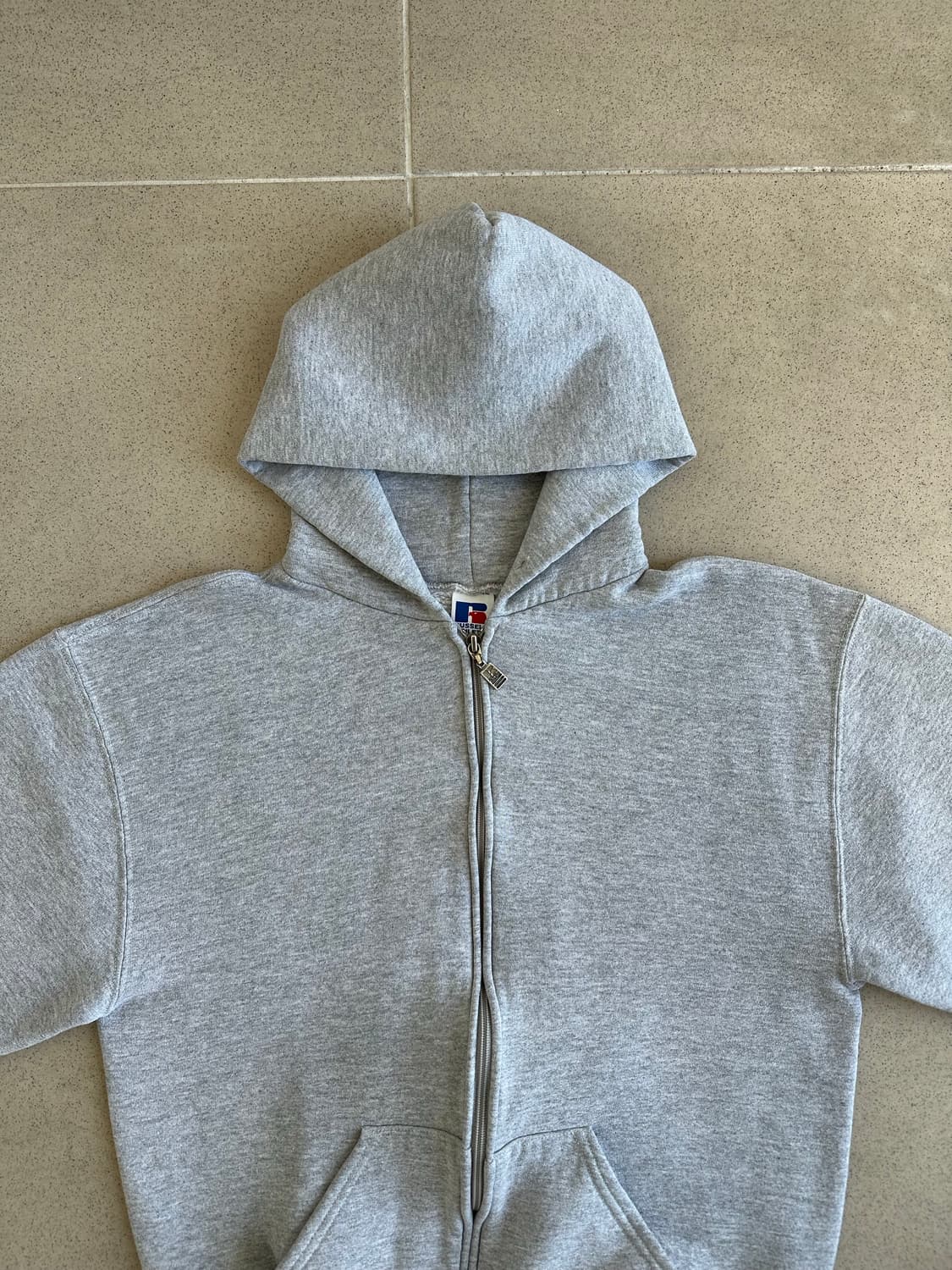 90s 빈티지 러셀 후드집업 그레이 M USA 상품이미지4