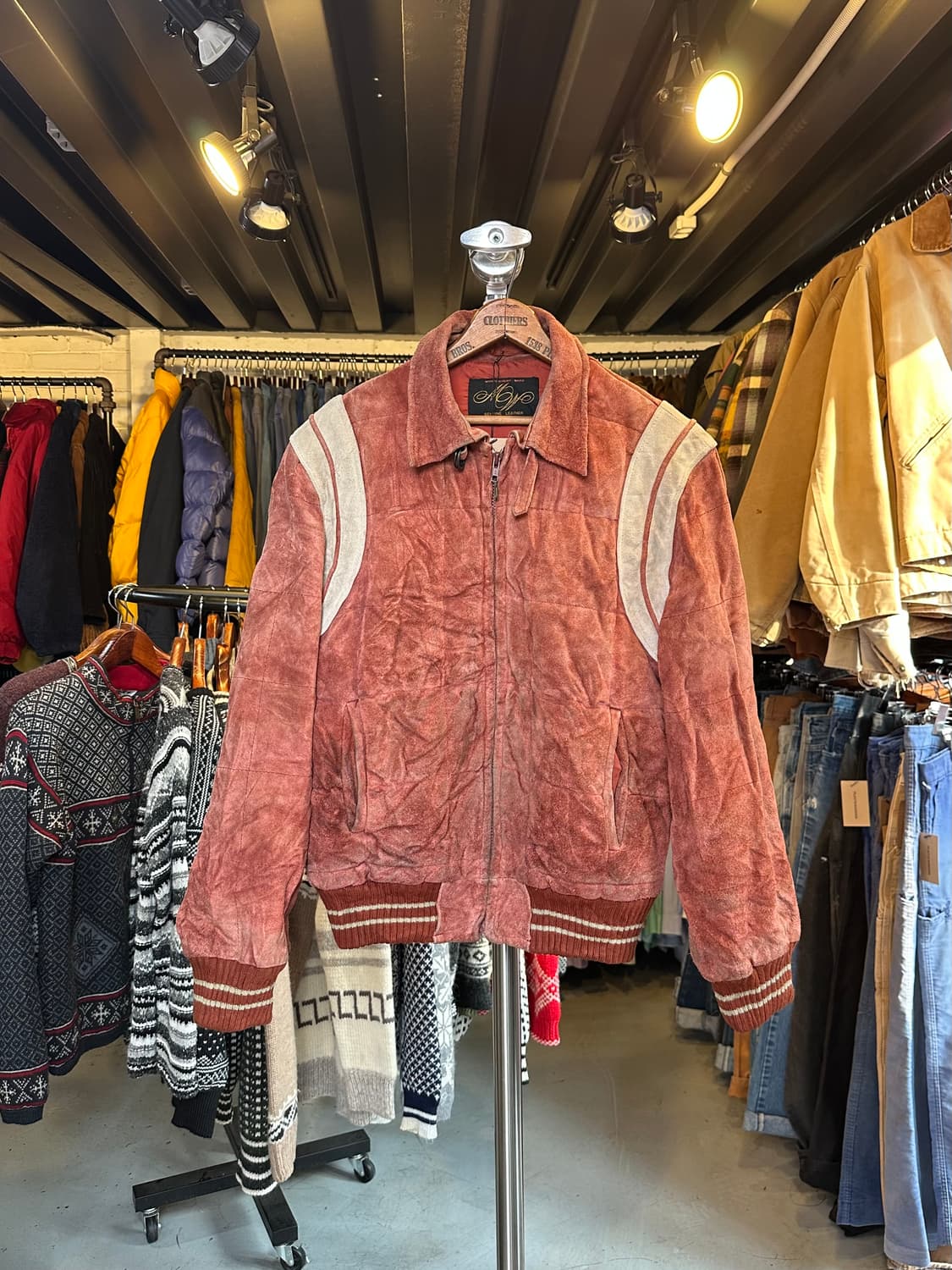 Old 헤비 리얼 레더 스웨이드 모터사이클 레이싱 자켓 상품이미지1