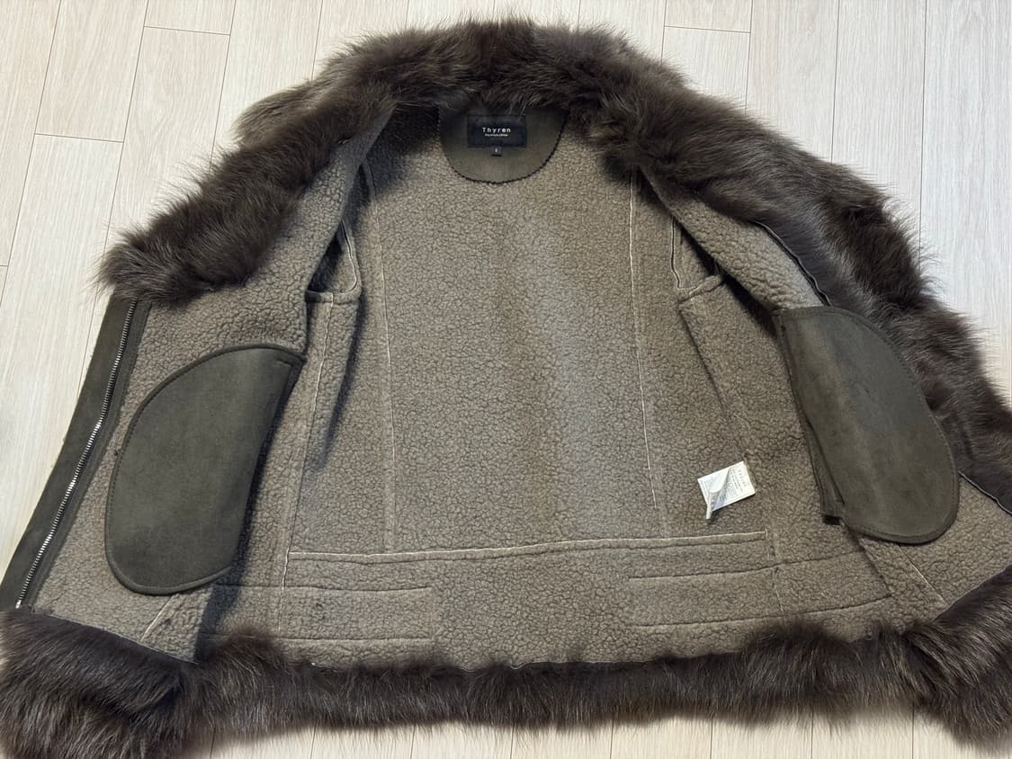 [55] 티렌 천연 폭스퍼 무스탕 카키 s사이즈 상품이미지3