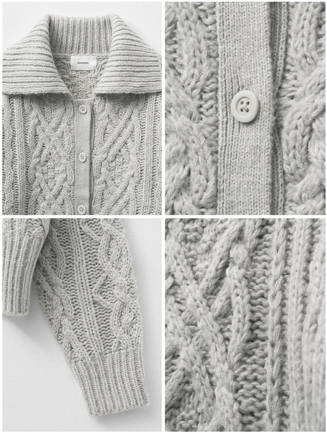 몽돌 카라 가디건 (라이트 그레이) 상품이미지9