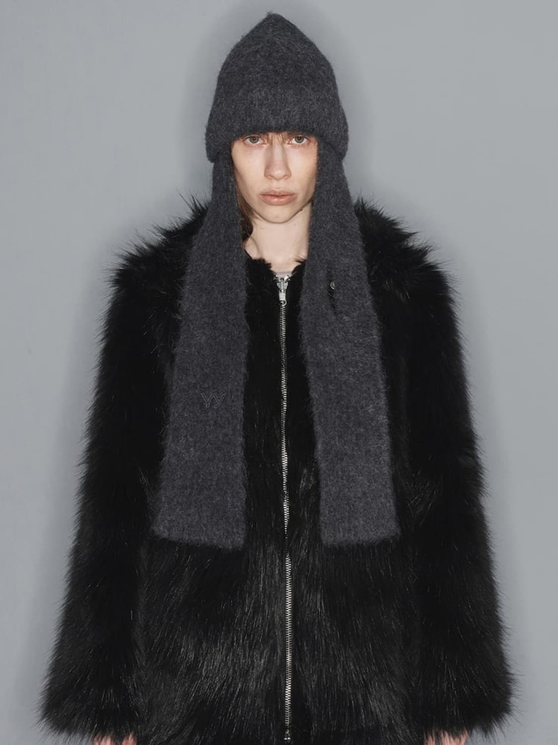 (새상품)Open yy 오픈와이와이 모헤어 스카프 비니 상품이미지3