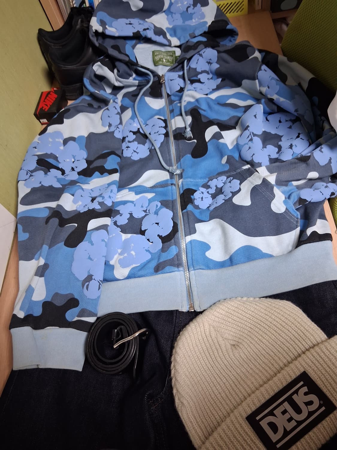 데님티어스 블루카모 후드집업 상품이미지1