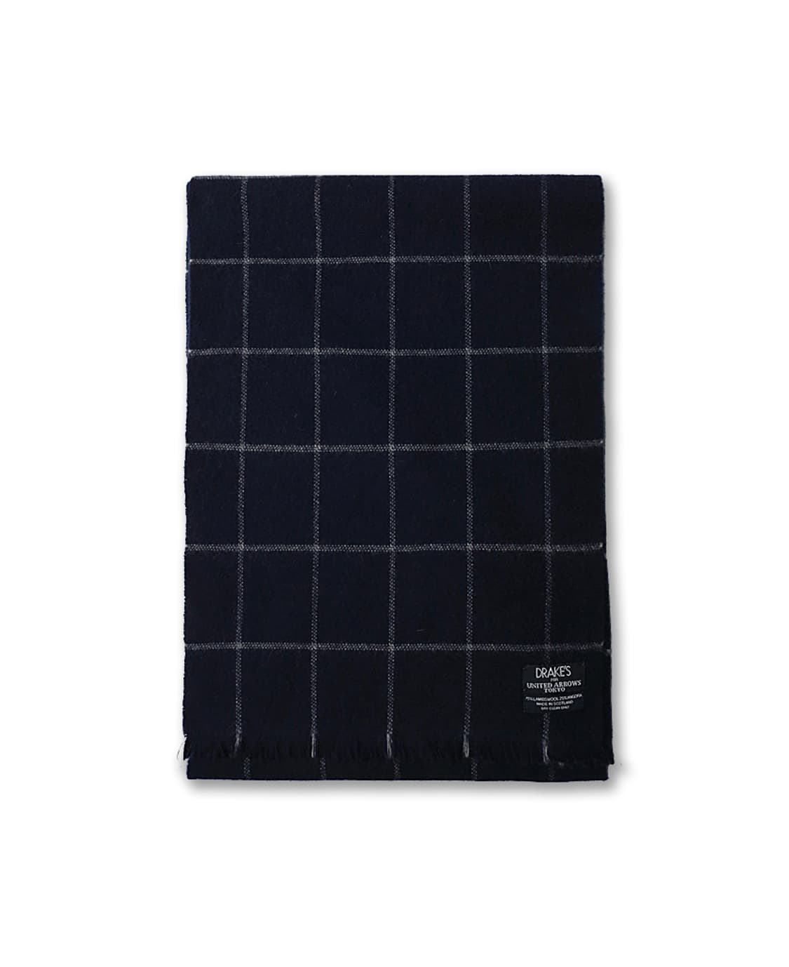 드레익스 [Drake's] 네이비 윈도우페인 체크 머플러 상품이미지2