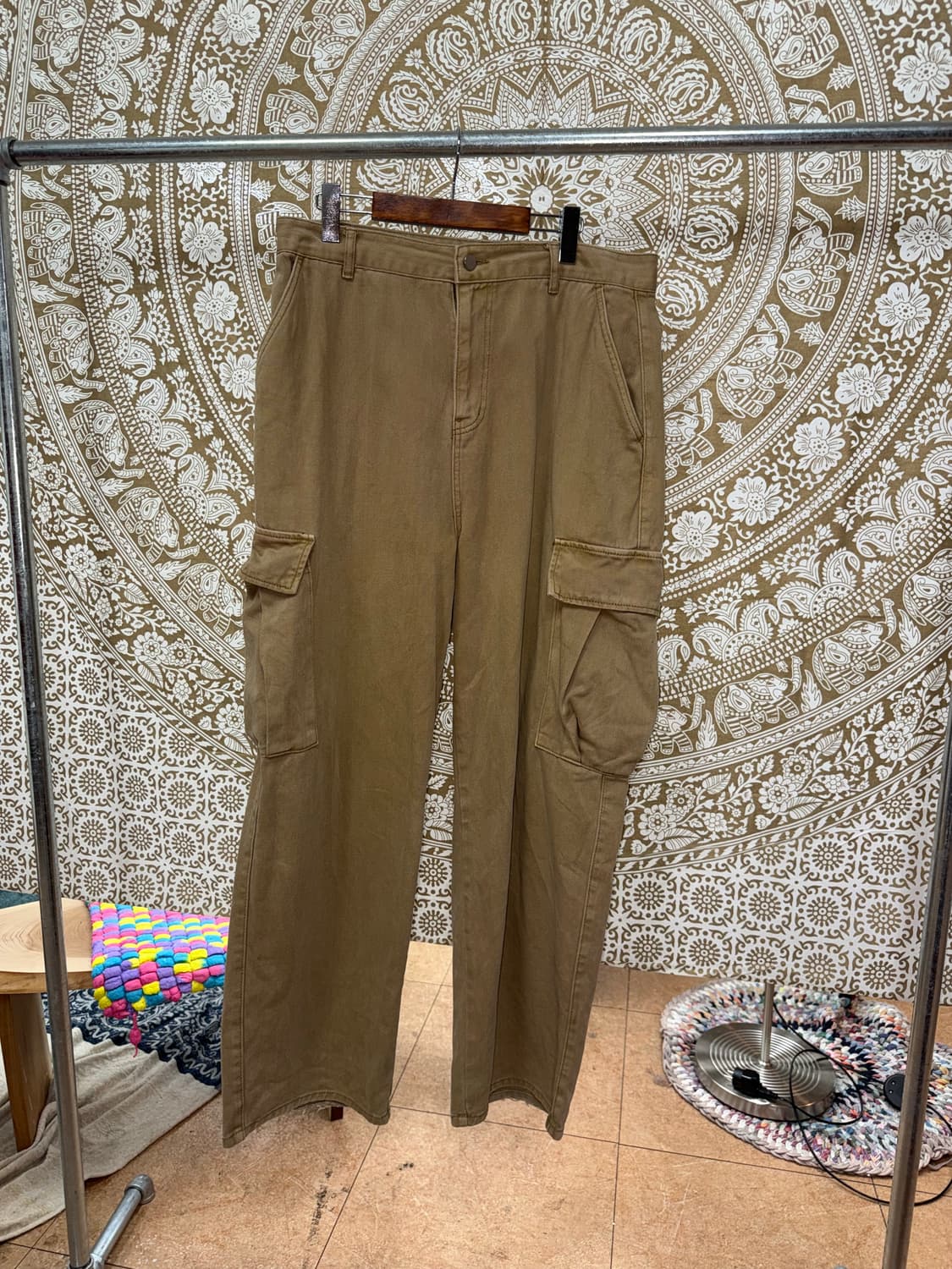 베이지 코튼 카고팬츠  상품이미지3