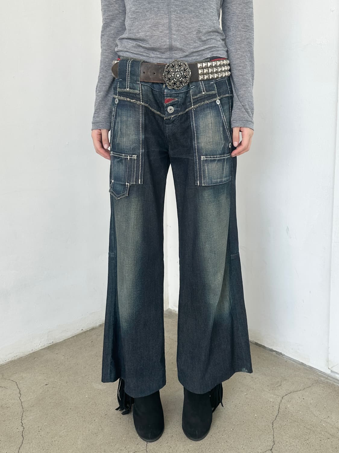 마리떼 프랑소와 저버드 포켓 플레어 데님 팬츠 상품이미지1