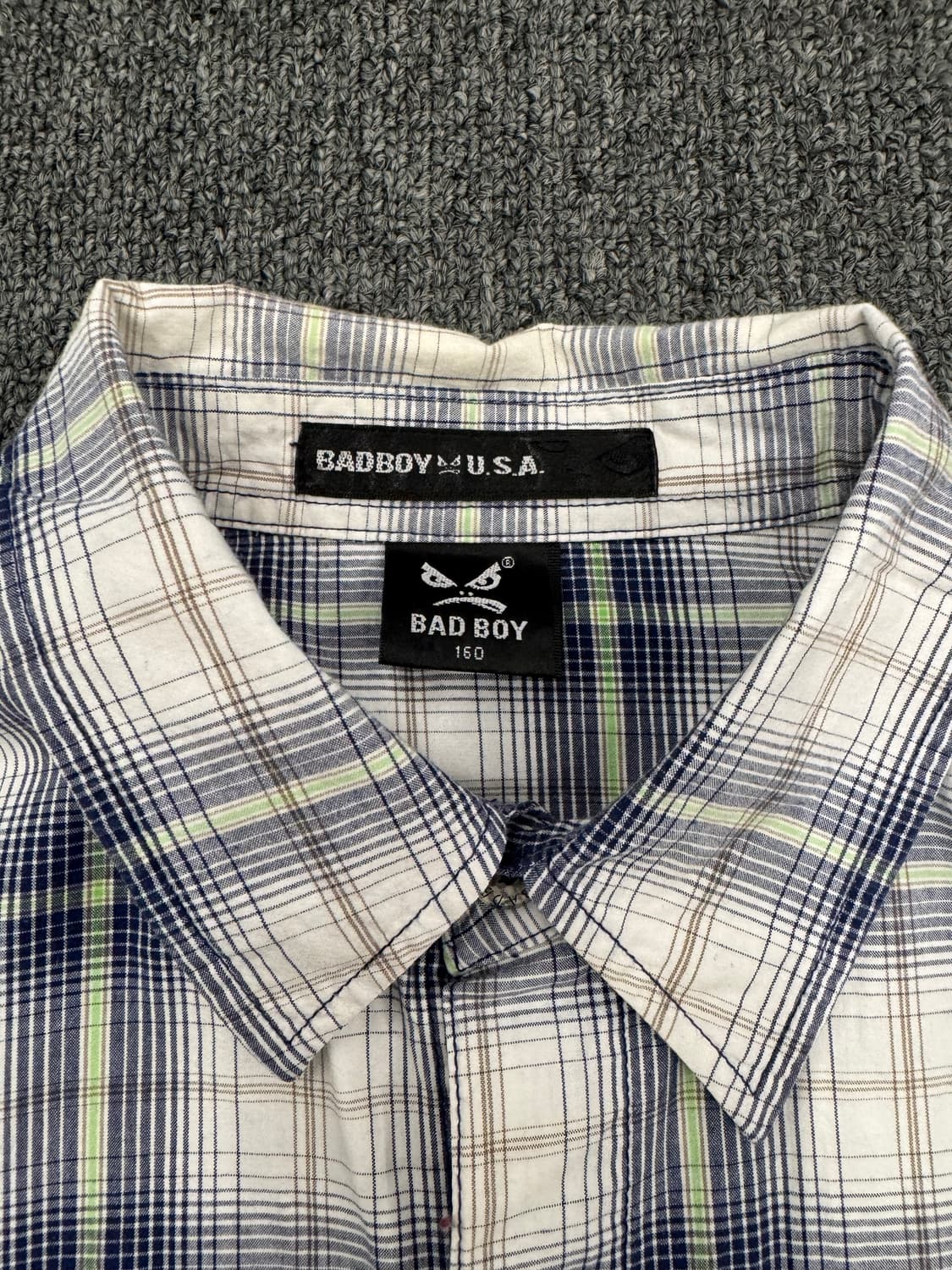OS)Bad Boy 빈티지 자수 체크 반팔셔츠 상품이미지4