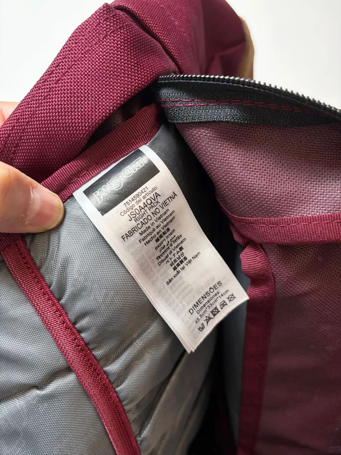 잔스포츠 Y2K 버건디 마룬 백팩 Q1536 상품이미지8