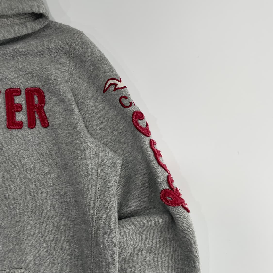 Hollister 홀리스터 2-way 사이드 로고 그레이 후드집업 상품이미지5