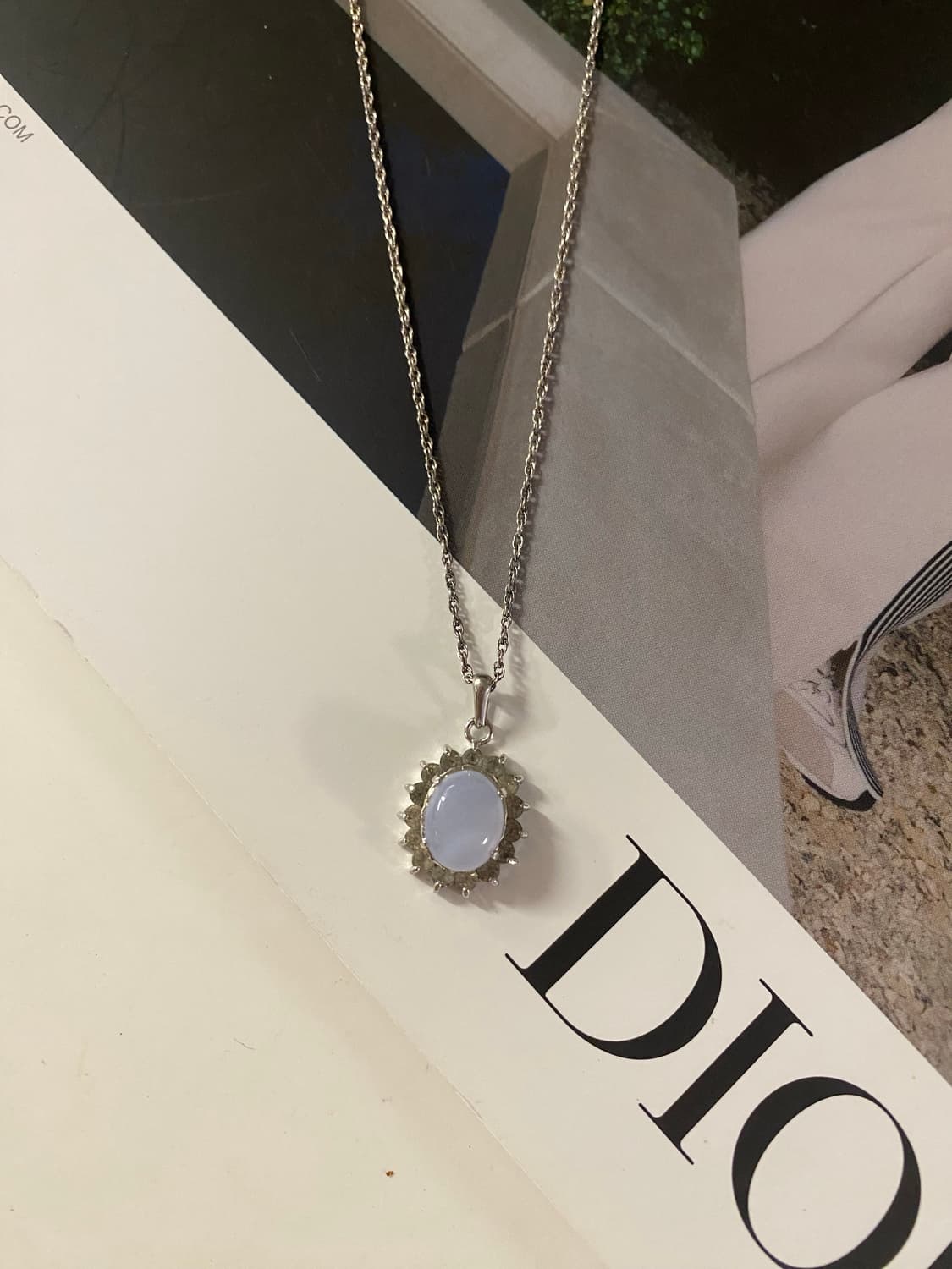 실버톤 라이트블루 목걸이 상품이미지1