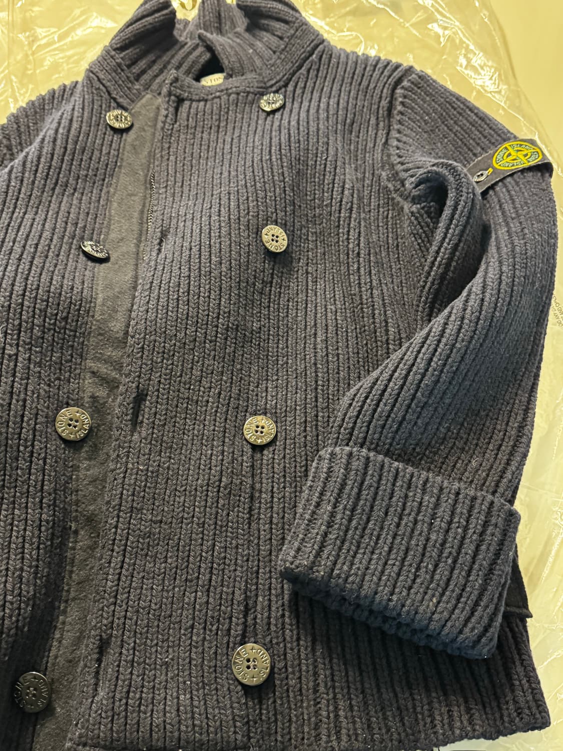 스톤아일랜드 stone island 헤비니트 더블버튼 울 집업자켓 코위첸 상품이미지7