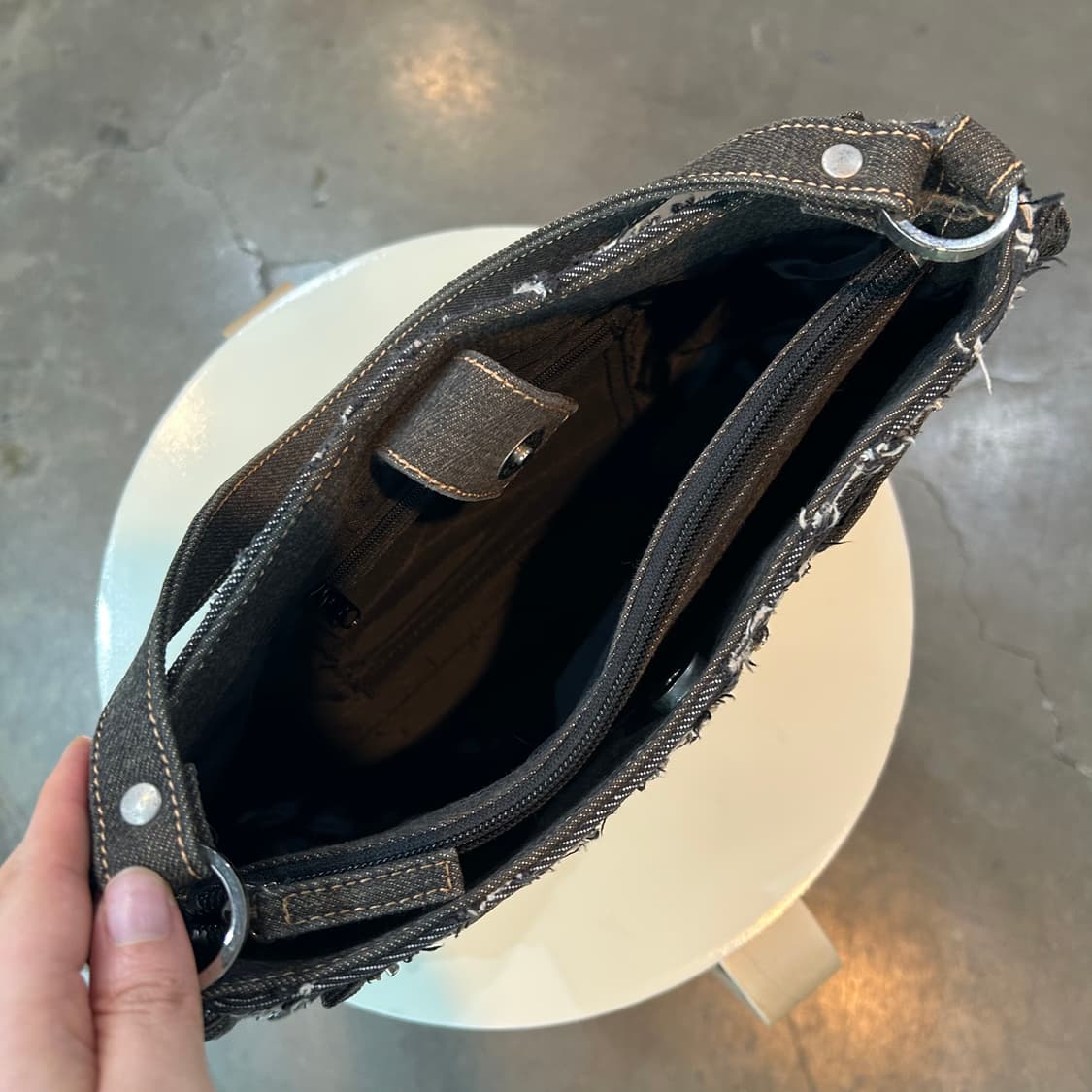 데님 그런지 포켓 숄더백 상품이미지5