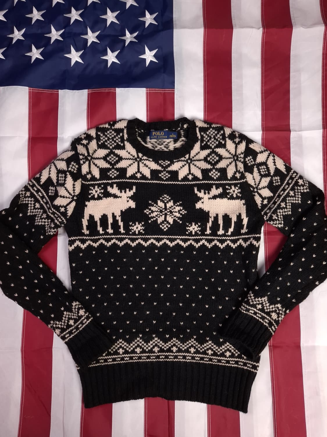 새제품급 오리지날 신형 랄프로렌폴로 울 알파카 노르딕 니트 상품이미지1