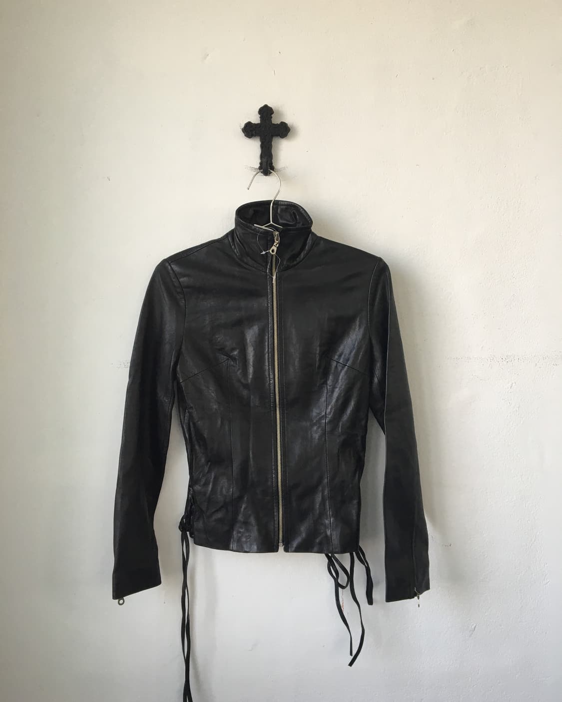Side lace up point lamb leather jacket 상품이미지2