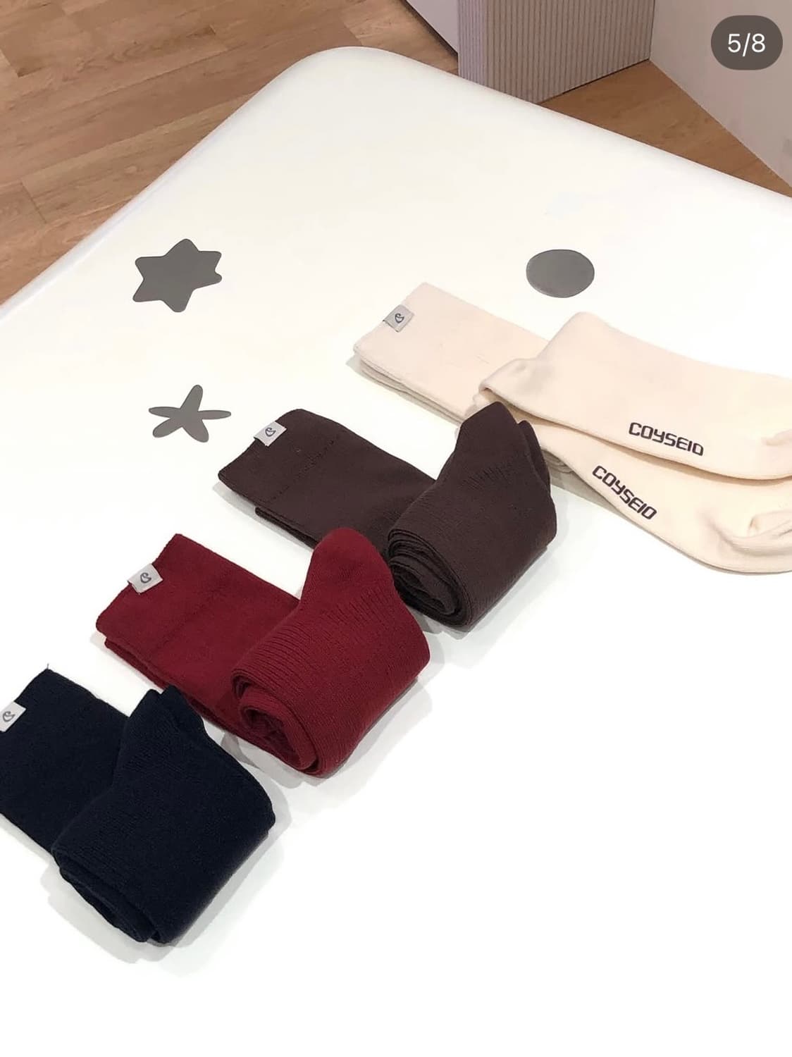 코이세이오 양말 COYSEIO LOGO SOCKS brown 상품이미지1