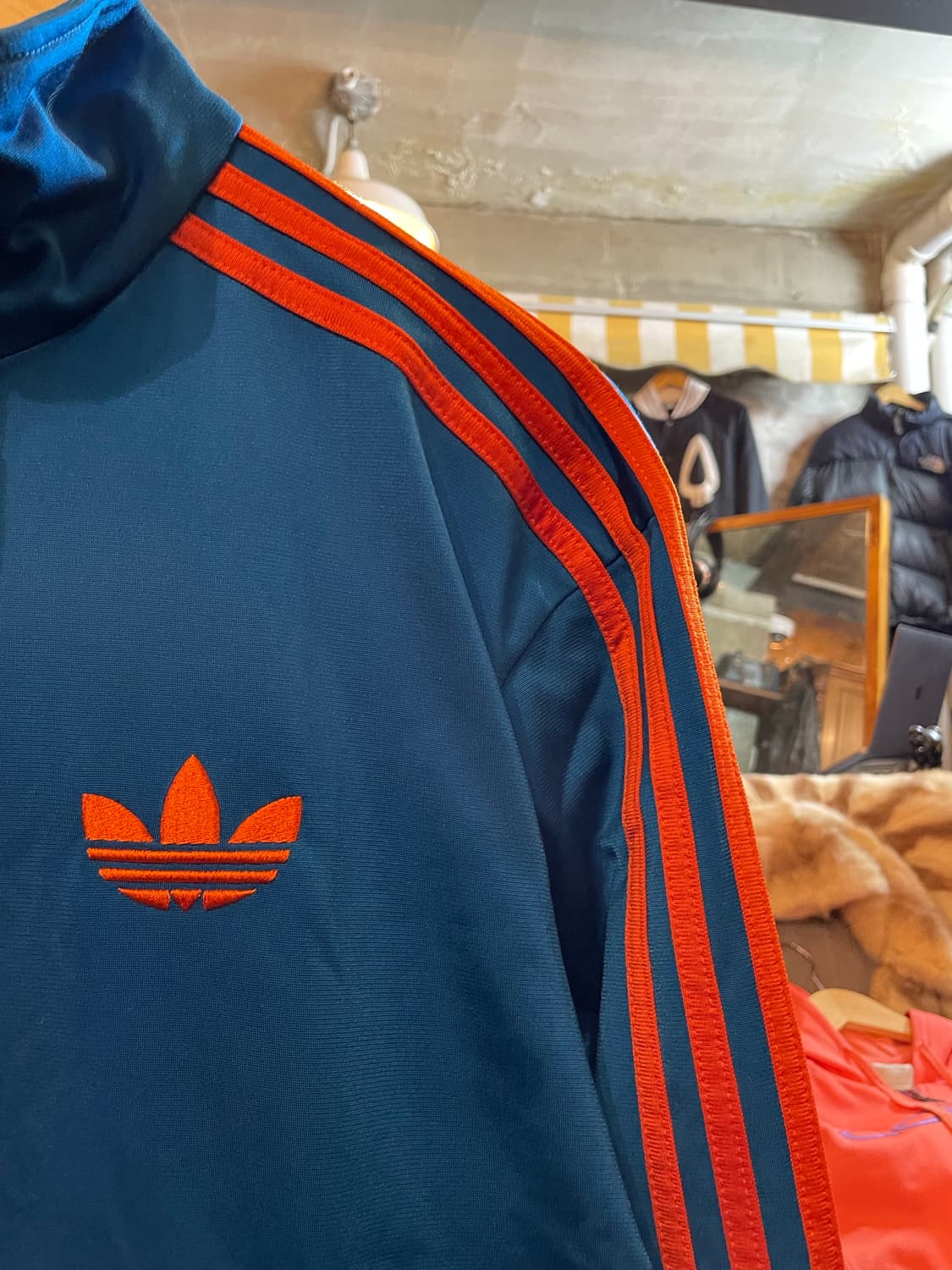 아디다스 오리지널스 파이어버드 트랙탑 저지 자켓 청록/주황 상품이미지3