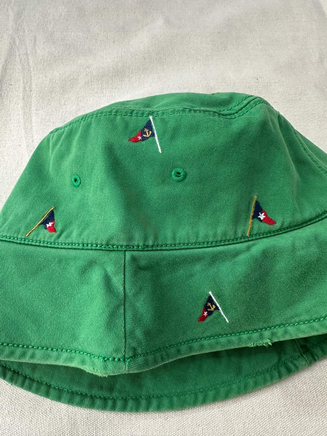 폴로 랄프로렌 요트 플래그 자수 버킷햇 그린 L/XL 상품이미지5