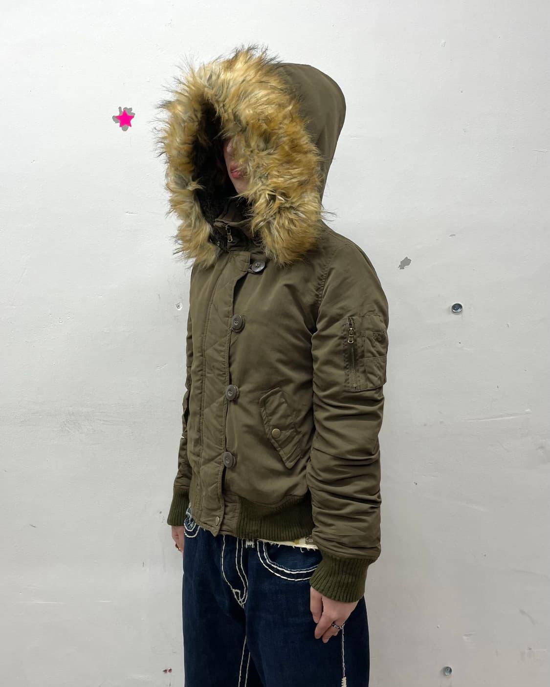 Shirring Khaki Cropped Padded Jacket  상품이미지6