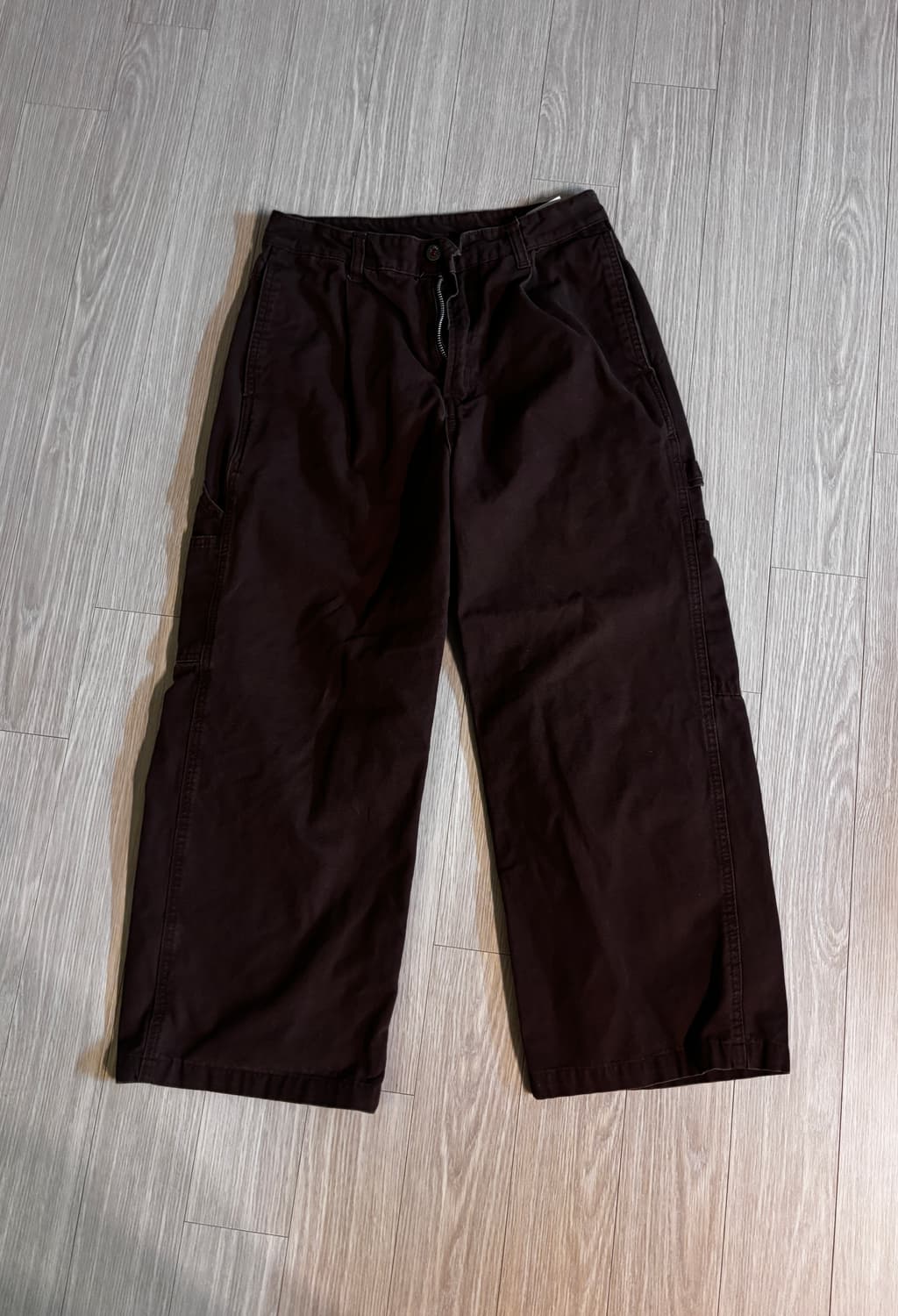 Magoodgan 브라운 카펜터 팬츠 세미와이드 상품이미지1