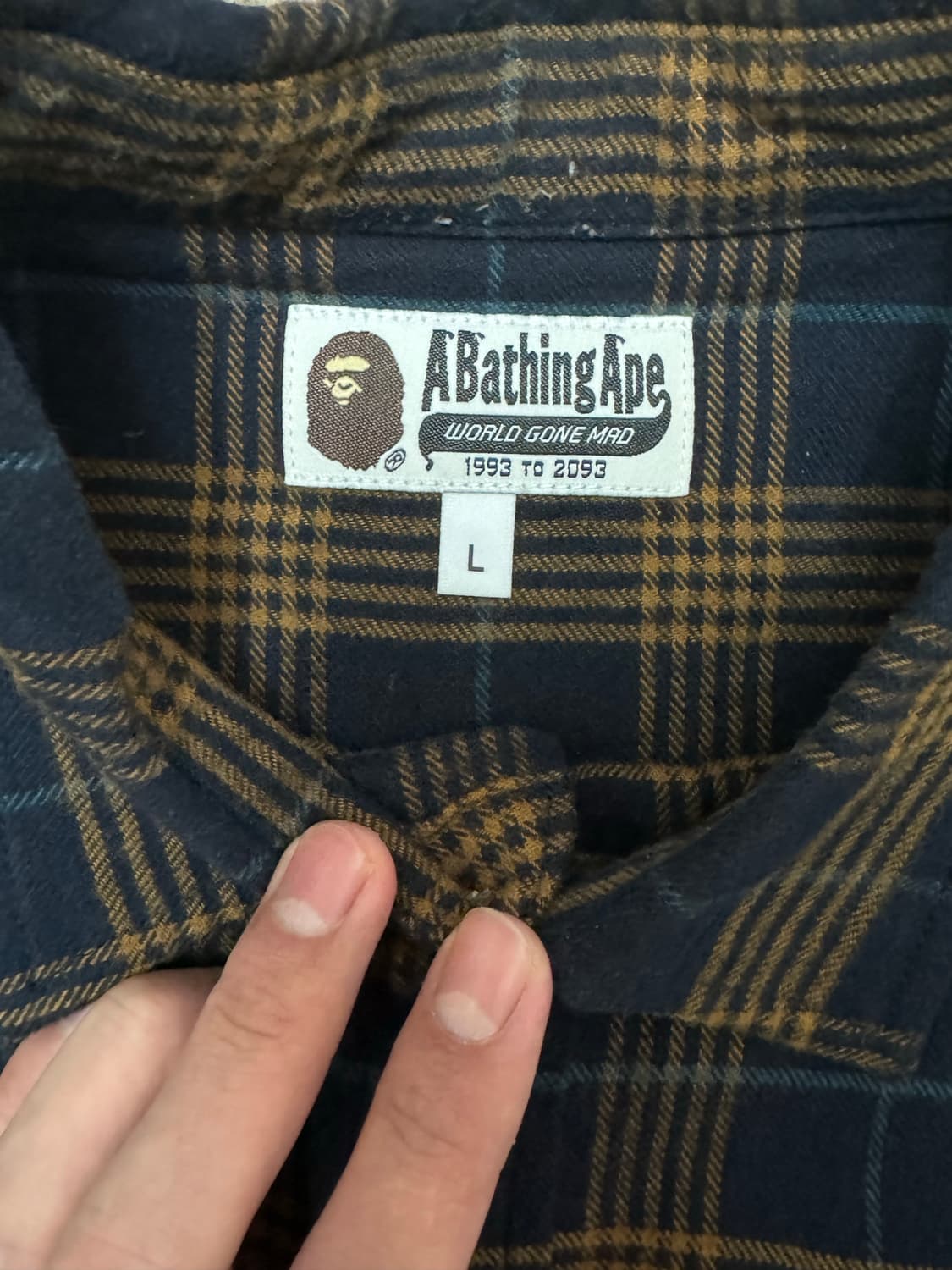 베이프 체크셔츠 L 상품이미지3