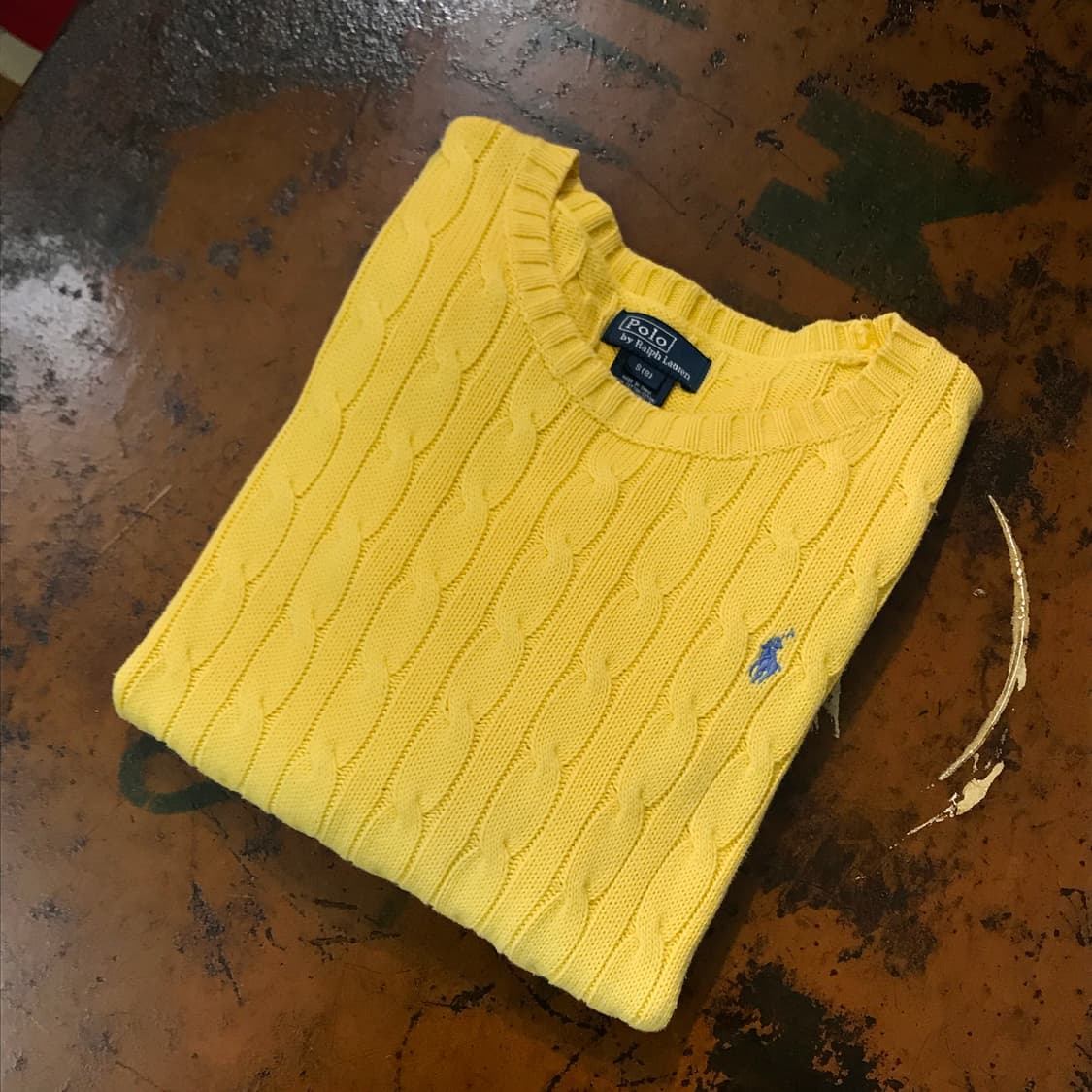 폴로랄프로렌 옐로 케이블 니트 여성 44  상품이미지1