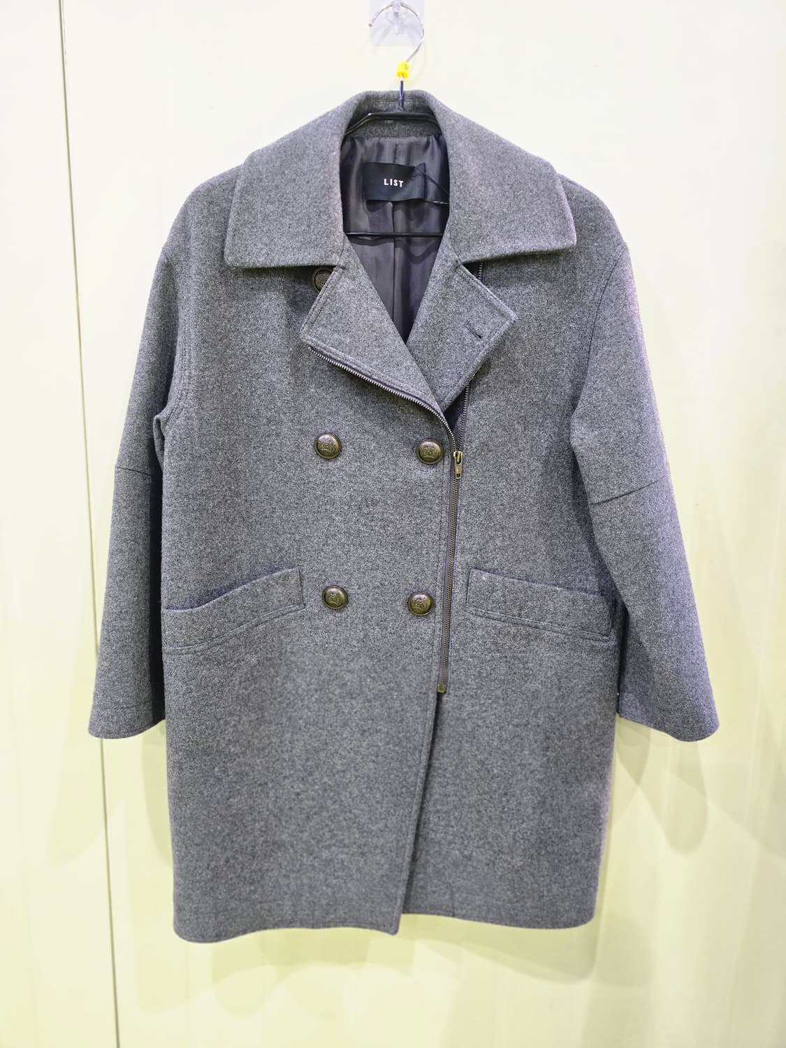 LIST 회색 더블 버튼 코트 55 상품이미지2