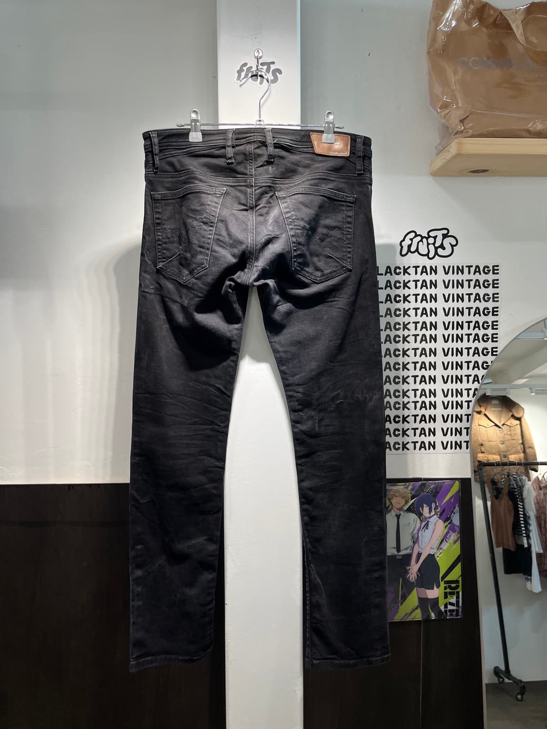 디젤 시오너 슬림핏 흑청 데님팬츠 상품이미지1
