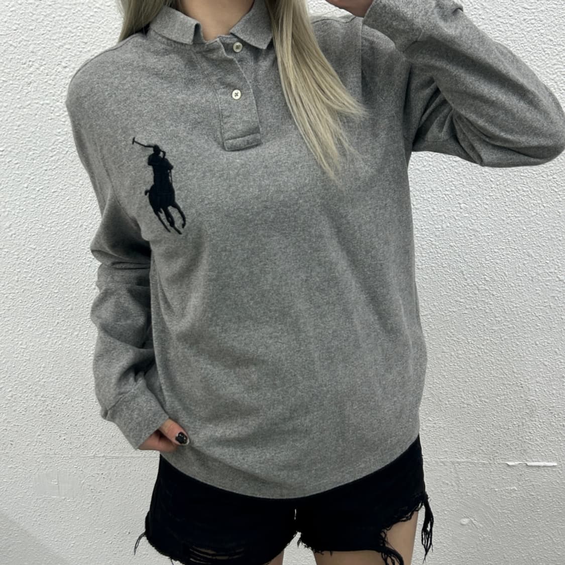 폴로 랄프로렌 블랙 빅포니 그레이 pk티 M 상품이미지1