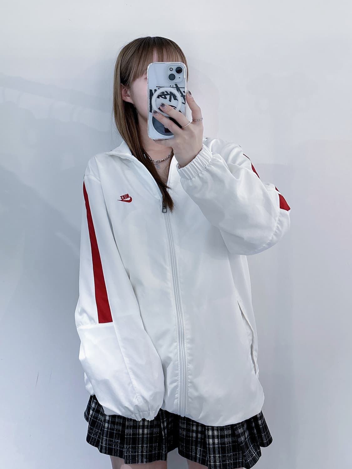 나이키 화이트 스우시 바람막이 상품이미지2