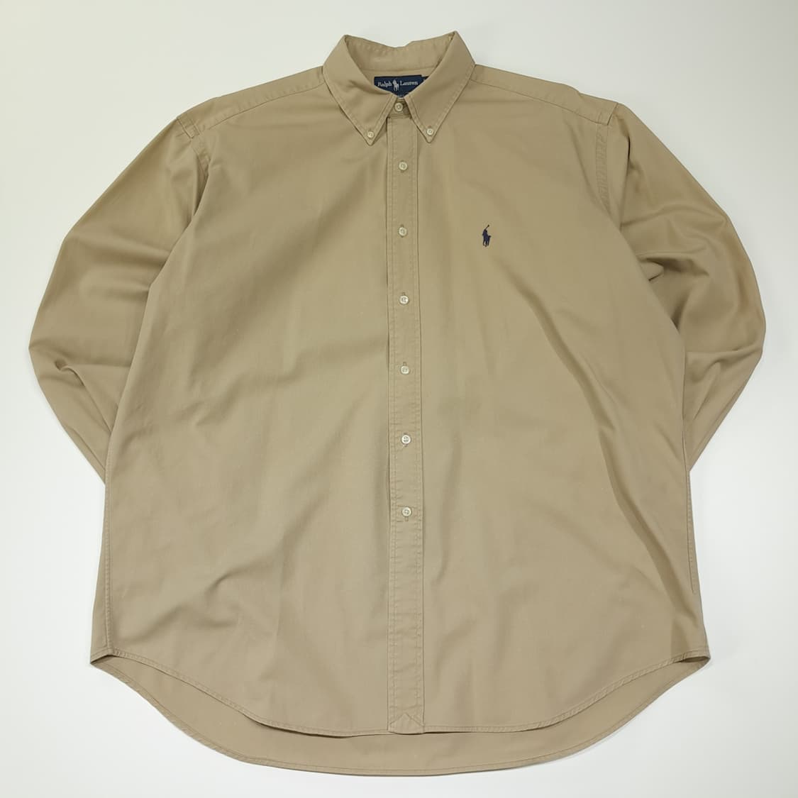 CL519 XL 폴로 90s 코튼 버튼다운 베이지 셔츠 남방 상품이미지1