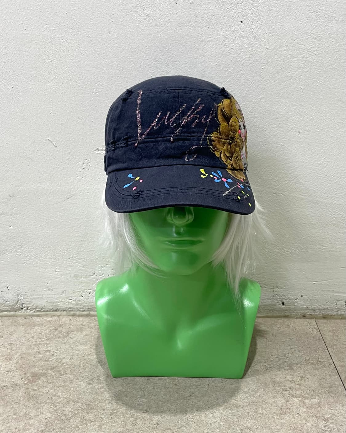 girl-printed navy cap hat  상품이미지2