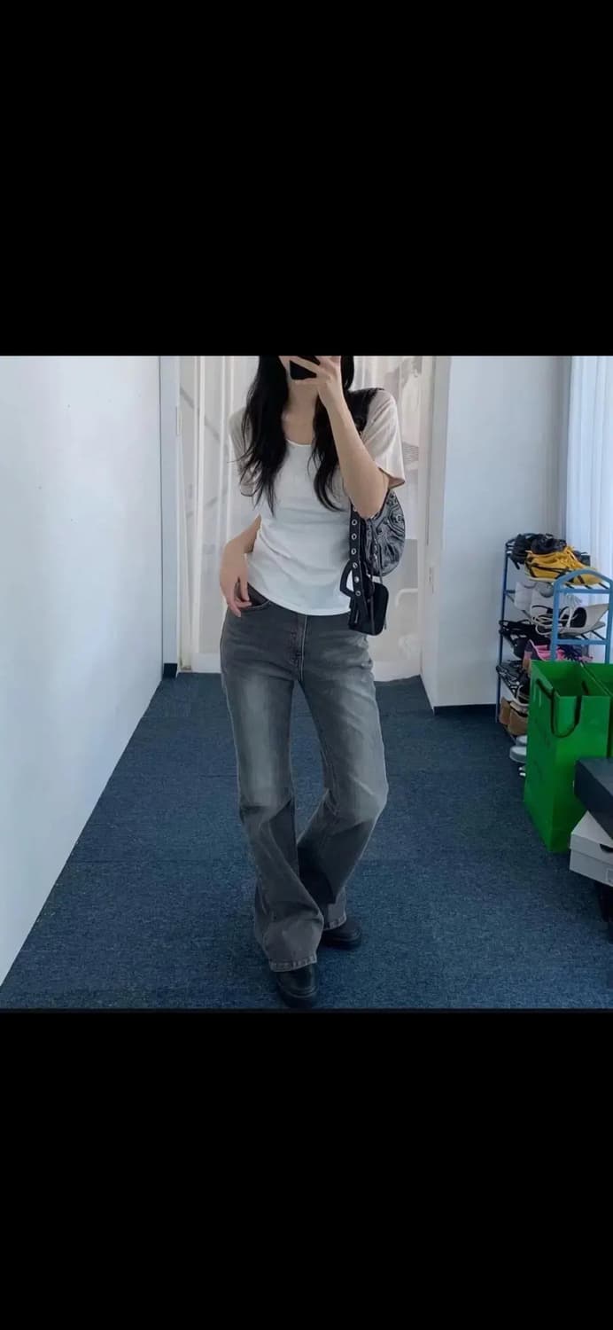 유데모닉 캣 워싱 부츠컷 팬츠 상품이미지1