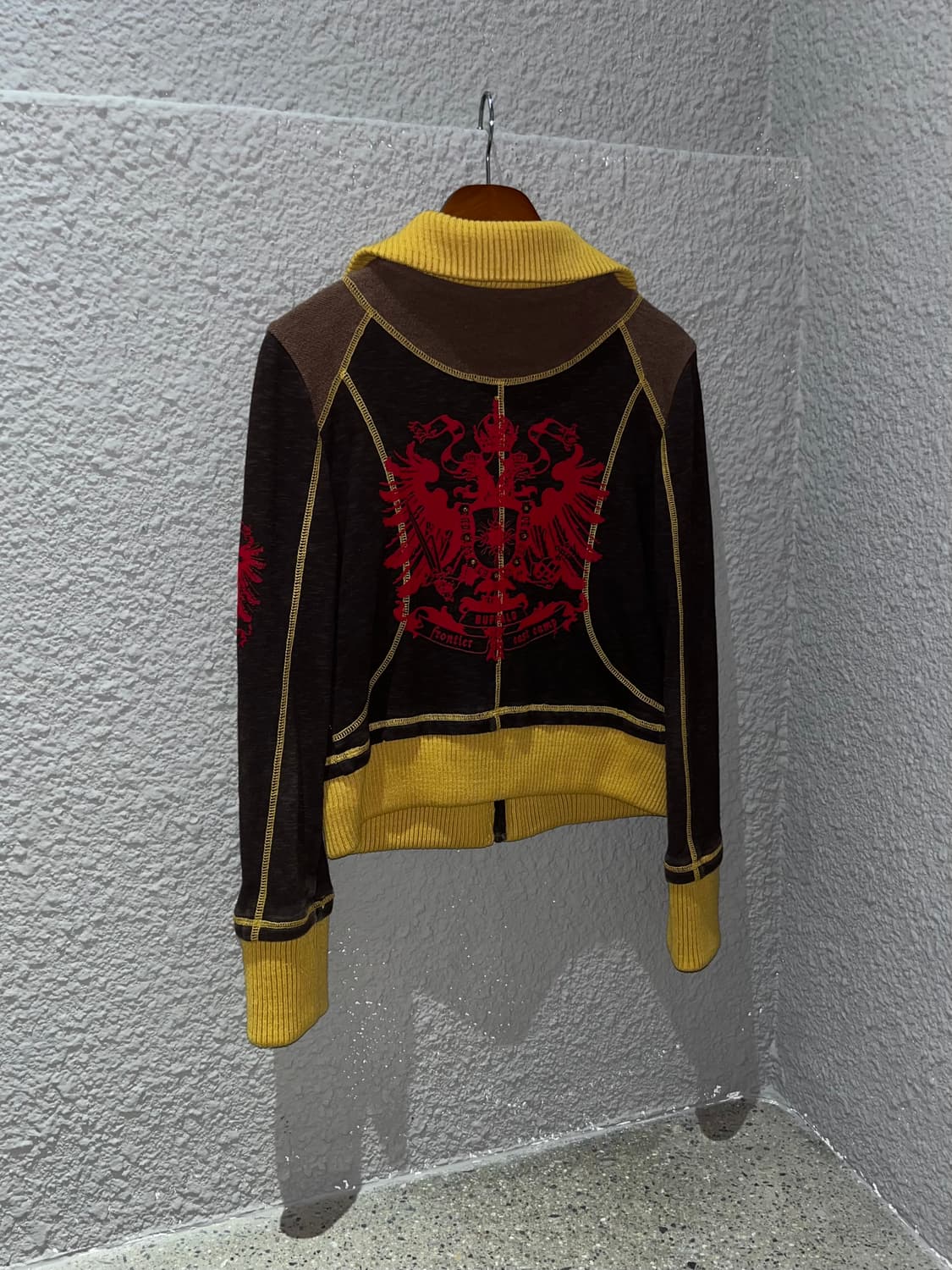 빈티지 하이넥 배색 자켓 상품이미지5