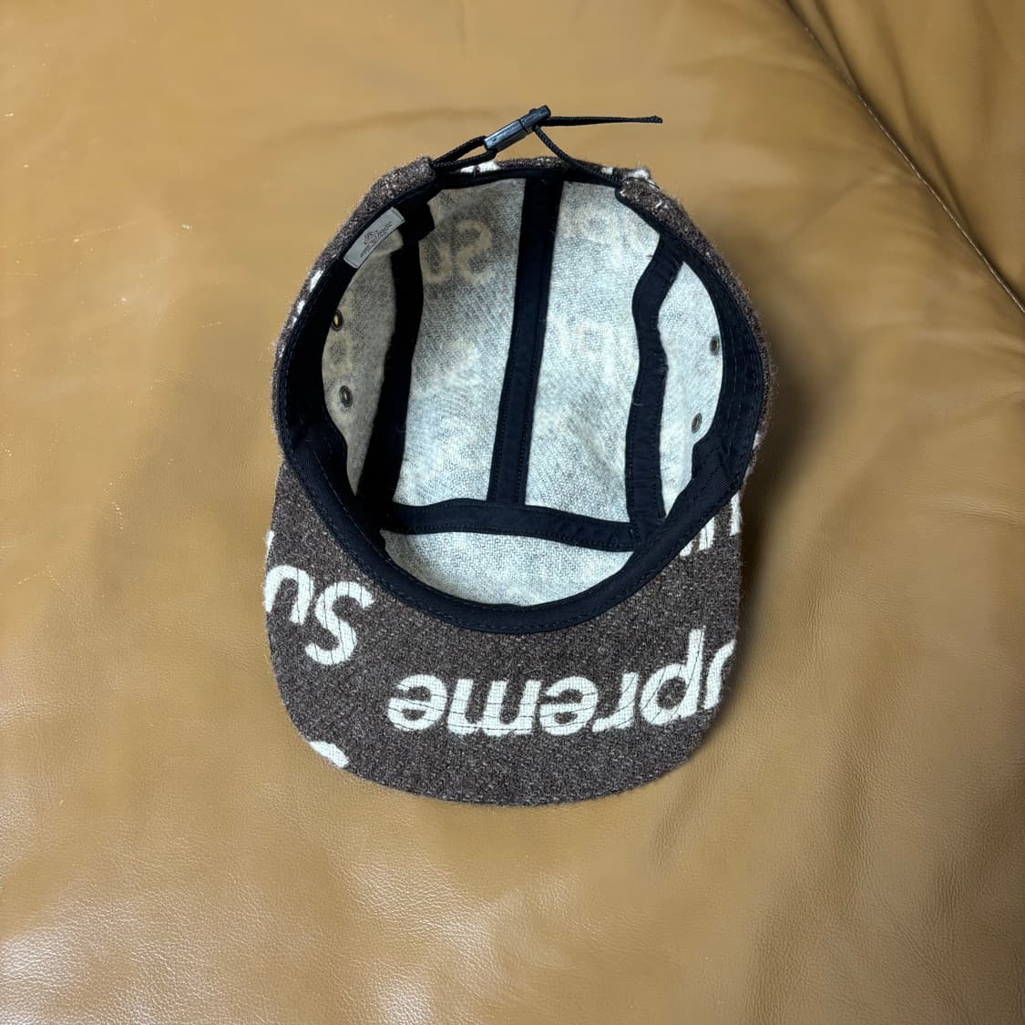 슈프림 캠프캡 모자 박스로고 해리스트위드 브라운 상품이미지6