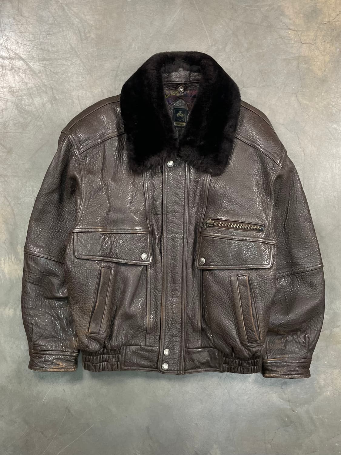 90s 랭글러 쉽스킨 A2 봄버 자켓 상품이미지1