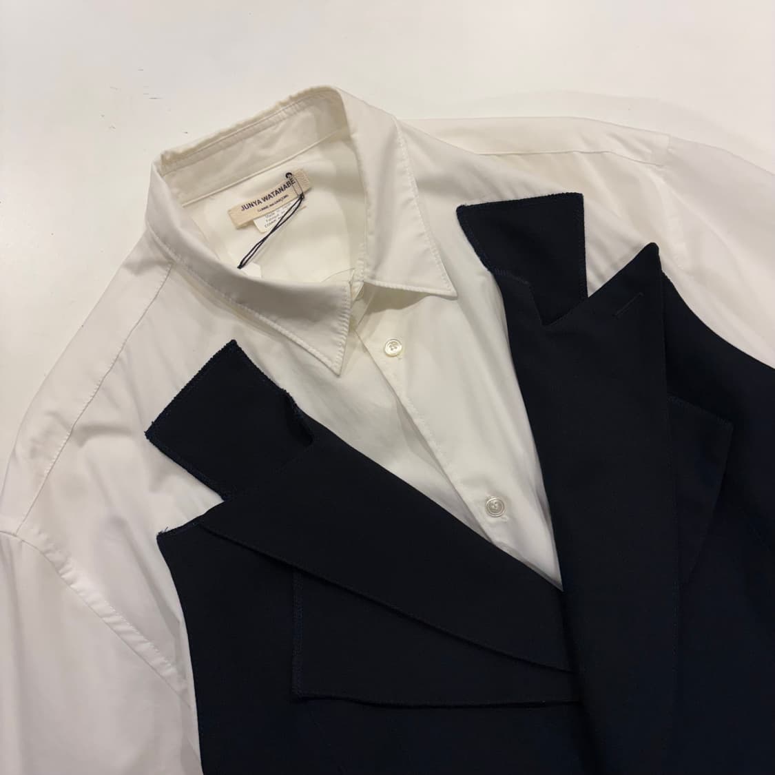 [M] 준야 와타나베 꼼데가르송 블랙 베스트 디테일 셔츠 B333 상품이미지3