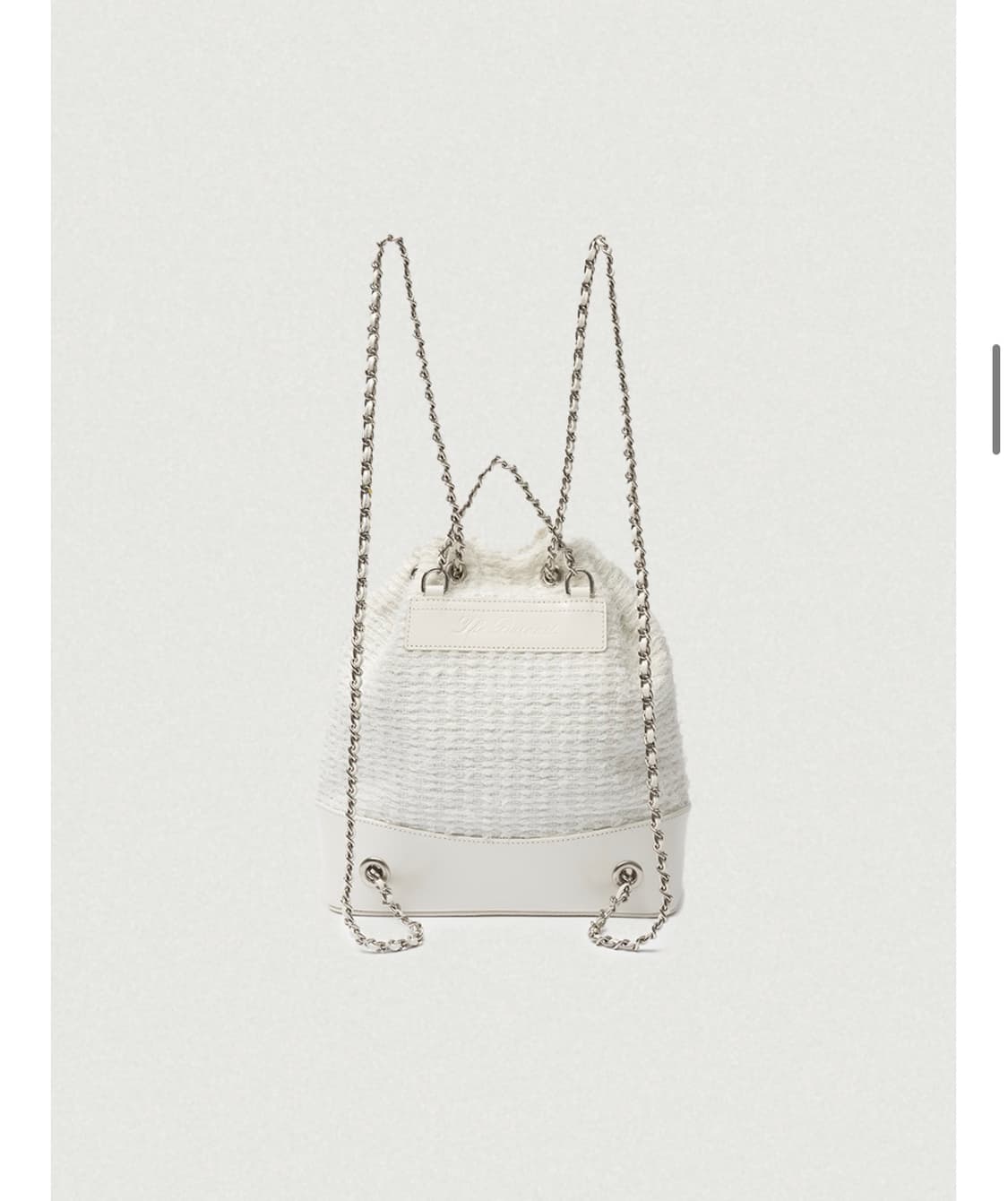 더바넷 트위드 드로우스트링 체인 백팩 _ 아이보리 상품이미지2