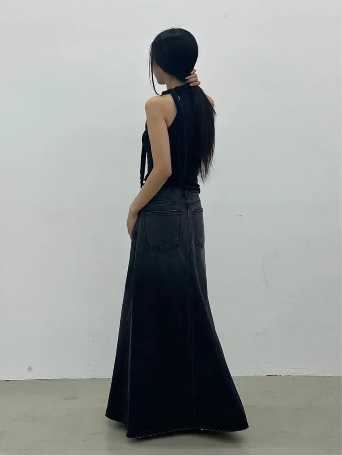 맥시 데님 롱스커트  상품이미지5