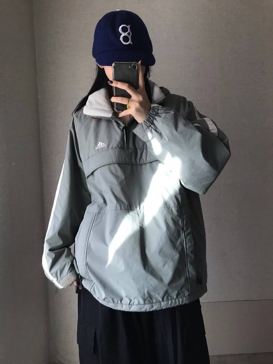 아디다스90s 카키 누빔 반집업 상품이미지3