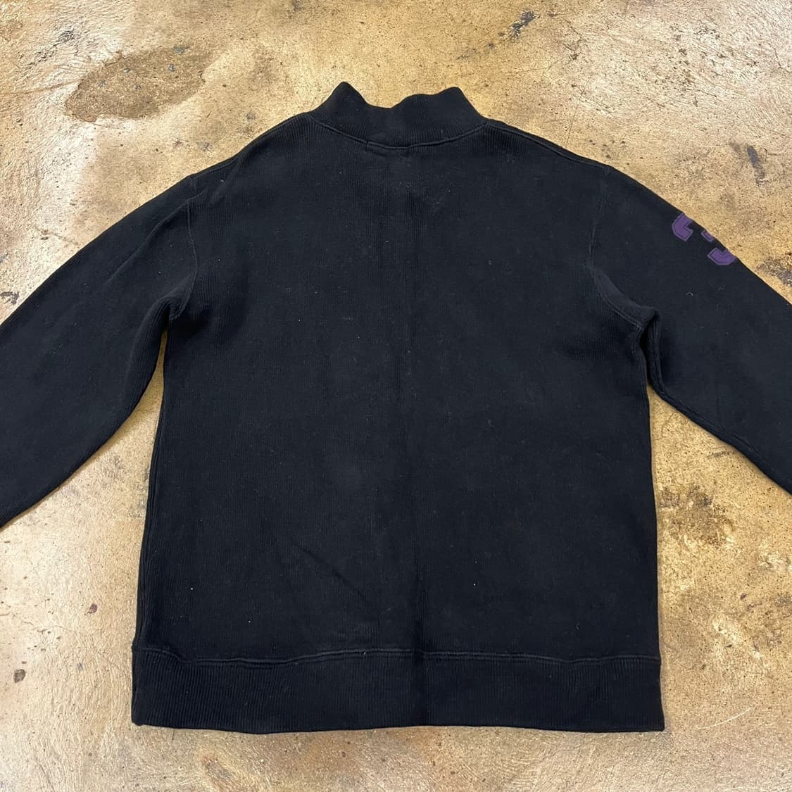 폴로 랄프로렌 블랙 퍼플 빅포니 반집업 니트  상품이미지4