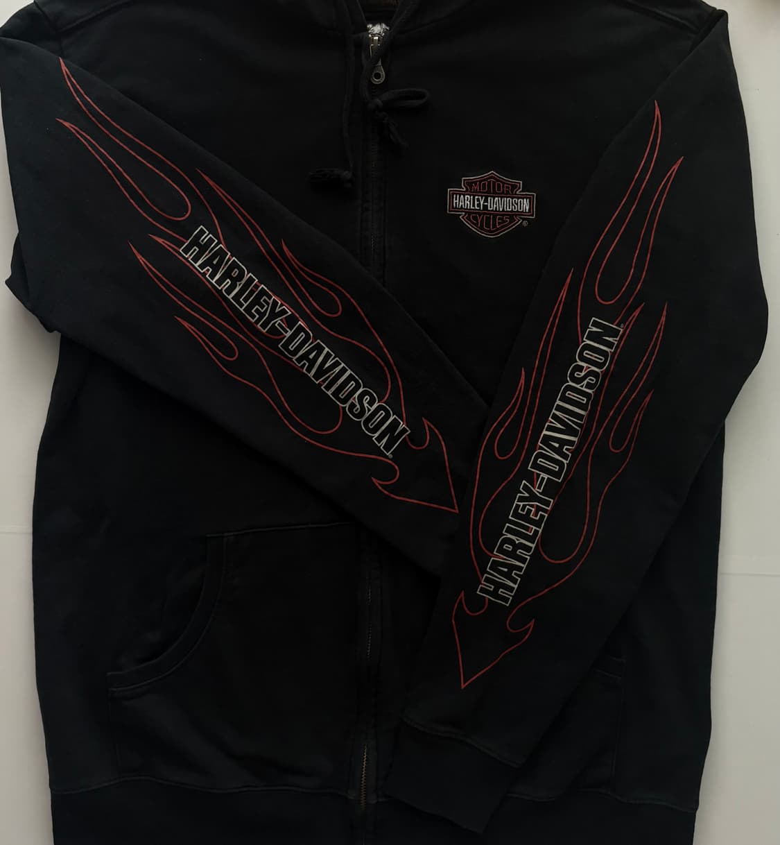 할리데이비슨 플레임 블랙 후드 집업 상품이미지4