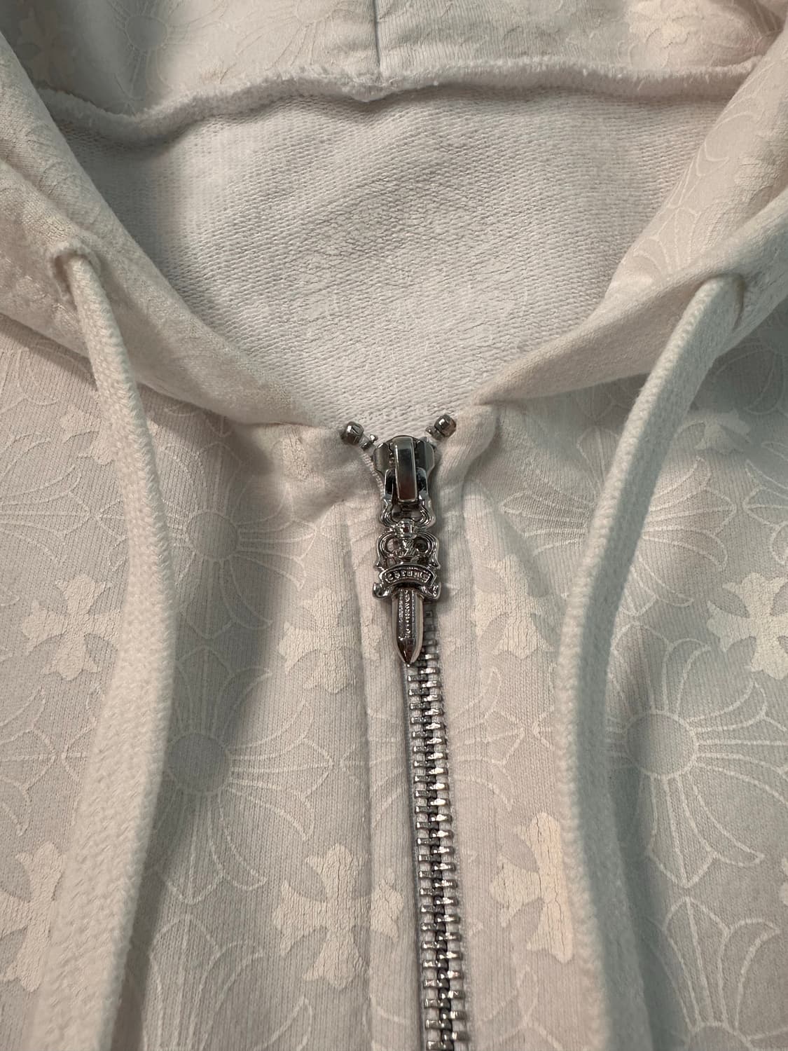 (레어) 크롬하츠 버티컬 플러스 로고 후드집업 화이트 M 상품이미지5