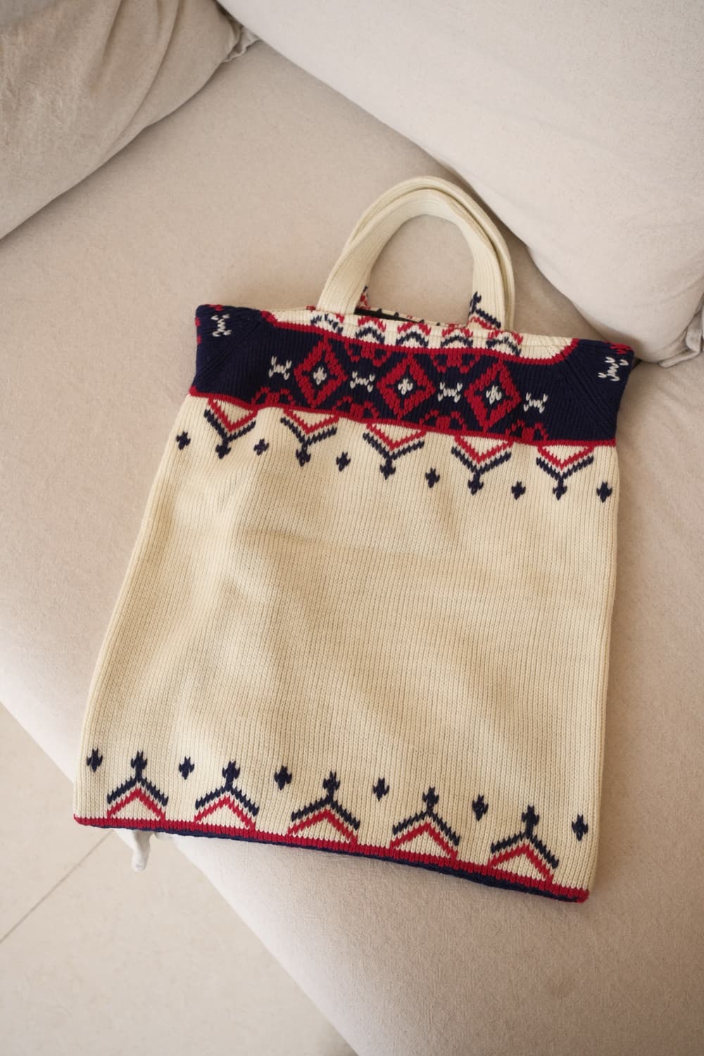 Nordic knit tote bag with cdg hotfix 상품이미지7