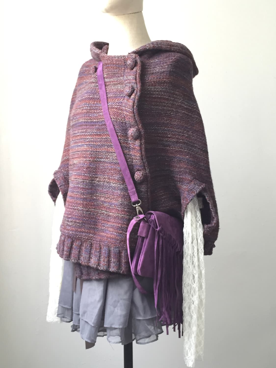 히피 제주 니트 판쵸(착샷O) 상품이미지4