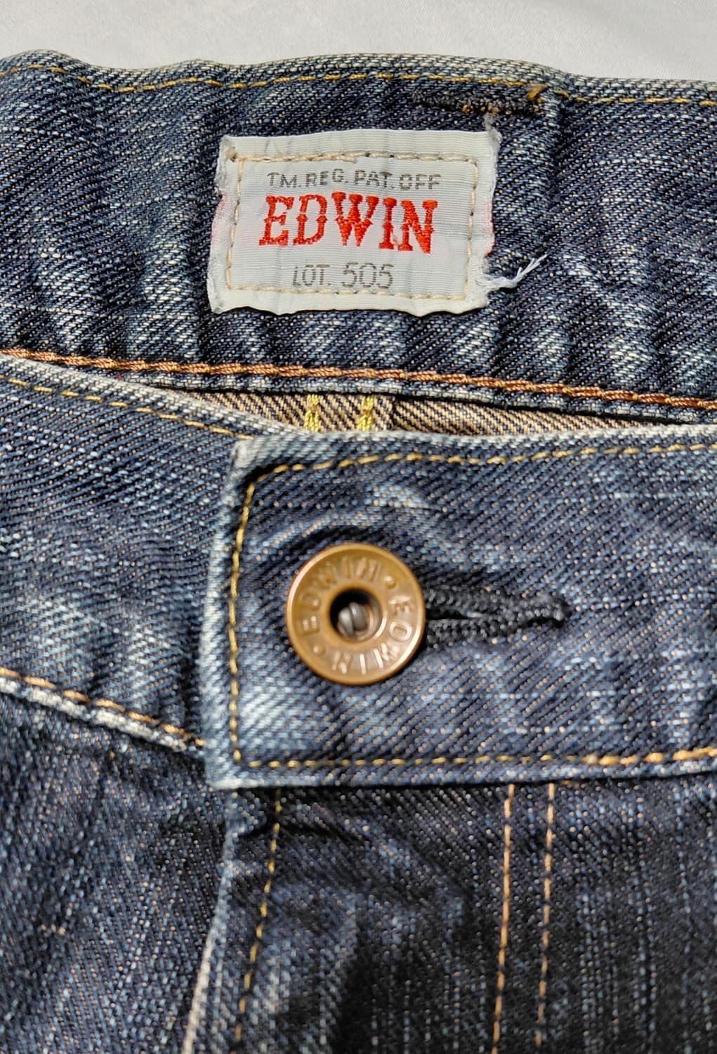 [34] 에드윈(EDWIN) LOT 505 빈티지 신치백 데님 반바지 상품이미지5