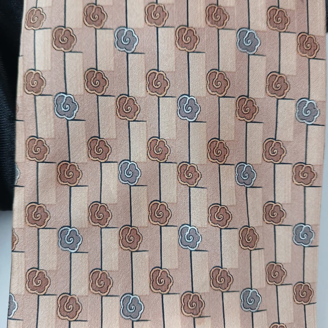 랑방 실크 브라운 패턴 넥타이 9.1cm A등급 A19583
 상품이미지6