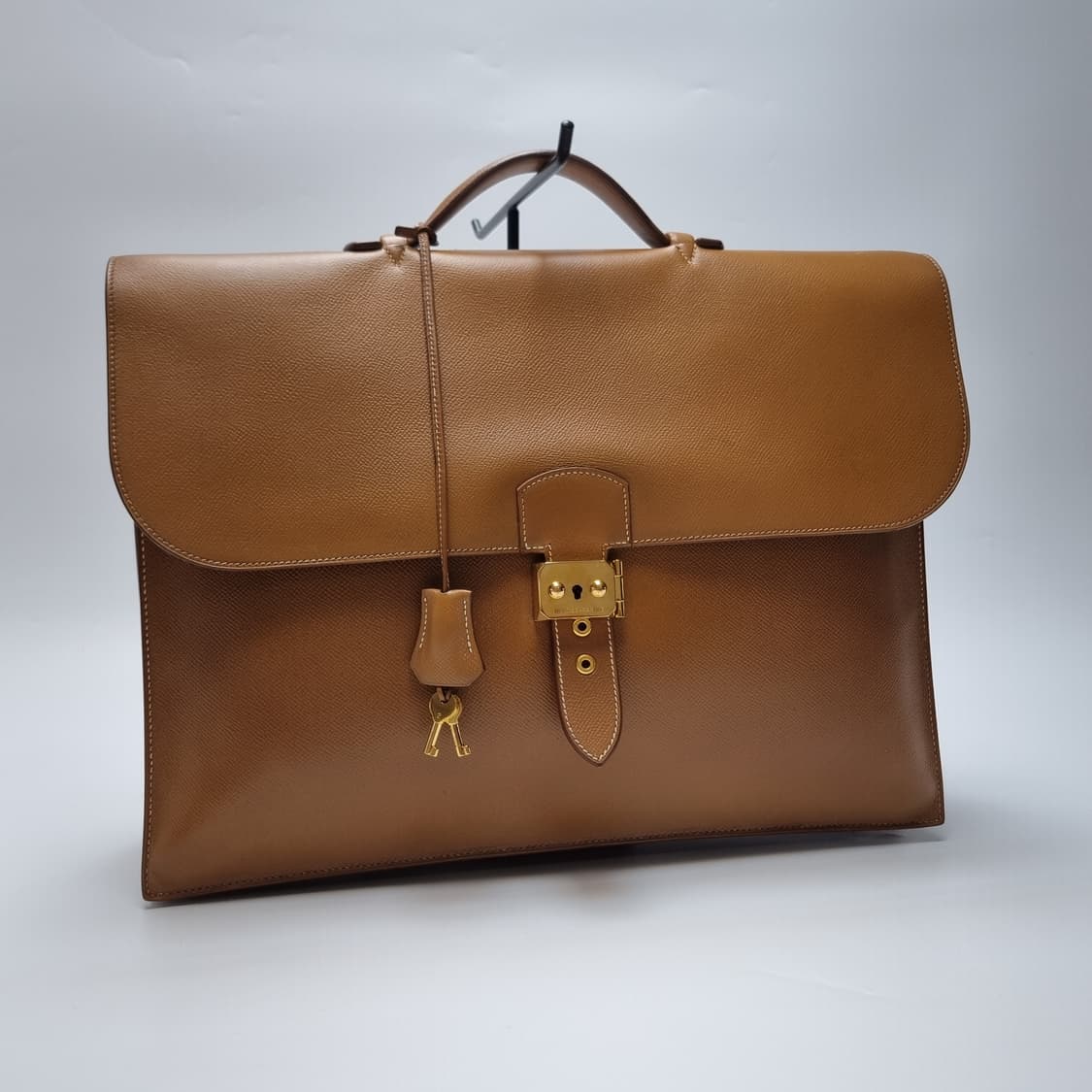 에르메스 삭아데페슈41 브라운 금장 브리프케이스 남여공용(최상급서류가방) 상품이미지3