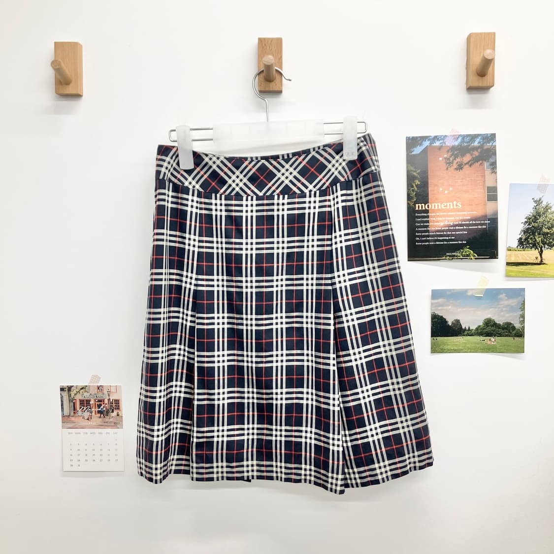 버버리 금장 체크 스커트 상품이미지7