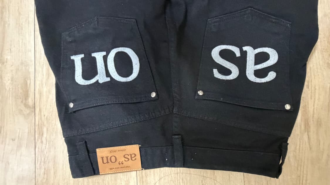 애즈온 블랙 와이드 팬츠 상품이미지2