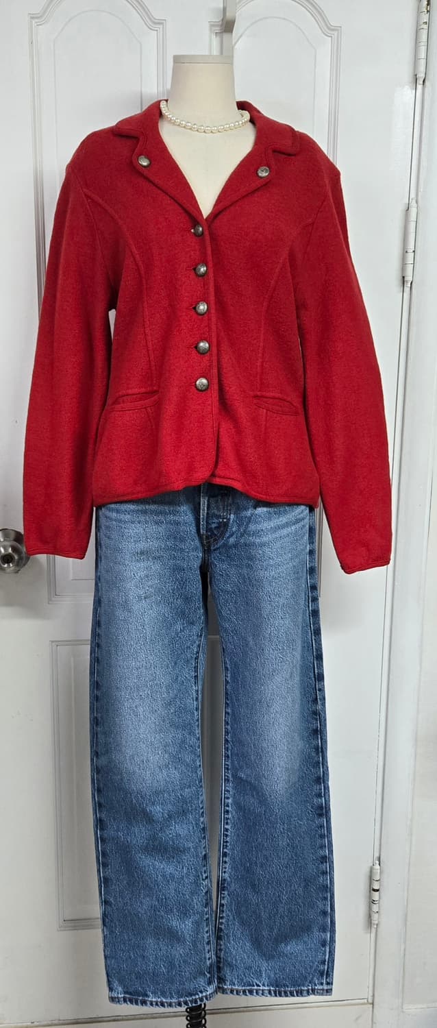 GEIGER 빈티지 레드 울자켓 상품이미지1